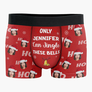 Photo personnalisée : vous seul pouvez faire tinter ces cloches ! Boxer personnalisé amusant, boxer pour homme ! Cadeau de Noël pour petit ami, mari, anniversaire