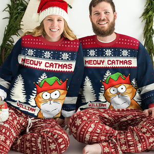 Cher Père Noël, apportez plus de chats ! Sweat-shirt personnalisé avec chat, moche et personnalisé ! Pull en laine unisexe ! Cadeau de Noël pour les propriétaires et les amoureux des animaux.