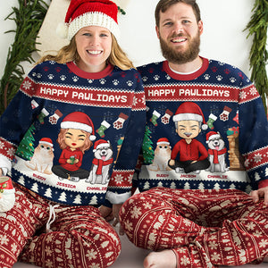 Joyeux Noël ! Sweat-shirt personnalisé pour chien et chat, moche et personnalisé ! Pull unisexe en laine ! Cadeau de Noël pour les propriétaires et les amoureux des animaux.
