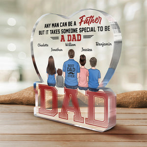 Il faut quelqu'un de spécial pour être papa - Plaque acrylique personnalisée en forme de famille - Cadeau de fête des pères, d'anniversaire pour papa
