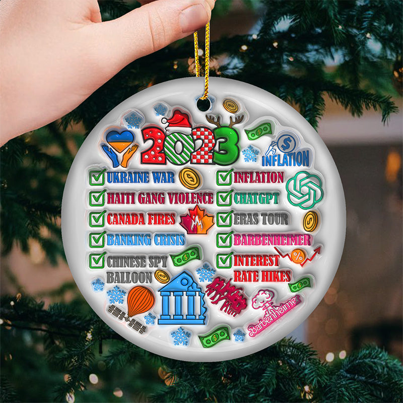 Événement annuel 2023 – Décoration ronde en céramique – Cadeau de Noël pour les membres de la famille