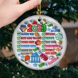 Événement annuel 2023 – Décoration ronde en céramique – Cadeau de Noël pour les membres de la famille