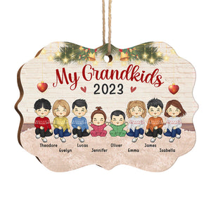 Mes petits-enfants illuminent ma vie - Décoration familiale personnalisée - Bois en forme de Benelux - Cadeau de Noël pour les membres de la famille