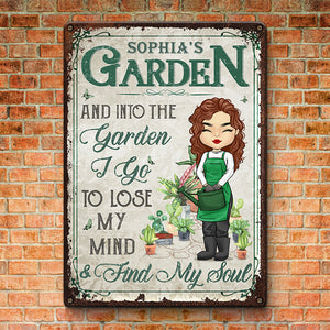 Dans le jardin, je vais perdre la tête et trouver mon âme - Plaque en métal personnalisée