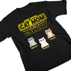 Meilleur papa chat de la galaxie - Cadeau pour papa chat, maman chat - T-shirt unisexe personnalisé