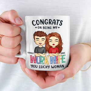 Félicitations pour être ma femme de travail ! Mug personnalisé pour couple ! Cadeau pour mari et femme, anniversaire