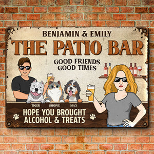Bons amis, bons moments - Plaque en métal personnalisée pour chien et chat - Cadeau de pendaison de crémaillère pour propriétaires et amoureux des animaux