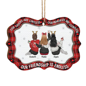 Our Memories Are Countless - Bestie Personalized Custom Ornament - Wood Benelux Shaped - Christmas Gift For Best Friends, BFF, Sisters