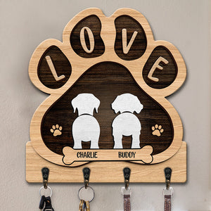 La vie est meilleure avec un bébé en fourrure – Porte-clés personnalisé en forme de patte de chien – Cadeau pour les propriétaires et les amoureux des animaux