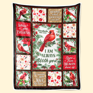 I'm Always With You - Memorial Personalized Custom Blanket - Christmas Gift, Sympathy Gift For Family Members
