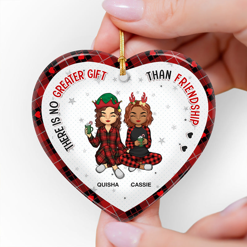 Il n'y a pas de plus beau cadeau que l'amitié - Décoration personnalisée pour meilleure amie - En forme de cœur en céramique - Cadeau de Noël pour meilleures amies, meilleures amies, sœurs
