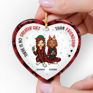 Il n'y a pas de plus beau cadeau que l'amitié - Décoration personnalisée pour meilleure amie - En forme de cœur en céramique - Cadeau de Noël pour meilleures amies, meilleures amies, sœurs