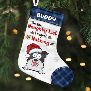 Je suis sur la liste des vilains - Chaussette de Noël personnalisée pour chat et chien - Cadeau de Noël pour les propriétaires d'animaux et les amoureux des animaux