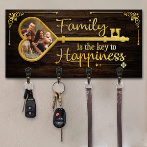 La famille personnalisée est la clé du bonheur - Porte-clés personnalisé pour la décoration intérieure - Cadeau de pendaison de crémaillère pour les membres de la famille