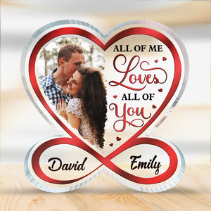 Photo personnalisée « Tout de moi, tout de toi » - Plaque acrylique personnalisée en forme de cœur infini pour couple - Cadeau pour mari et femme, anniversaire