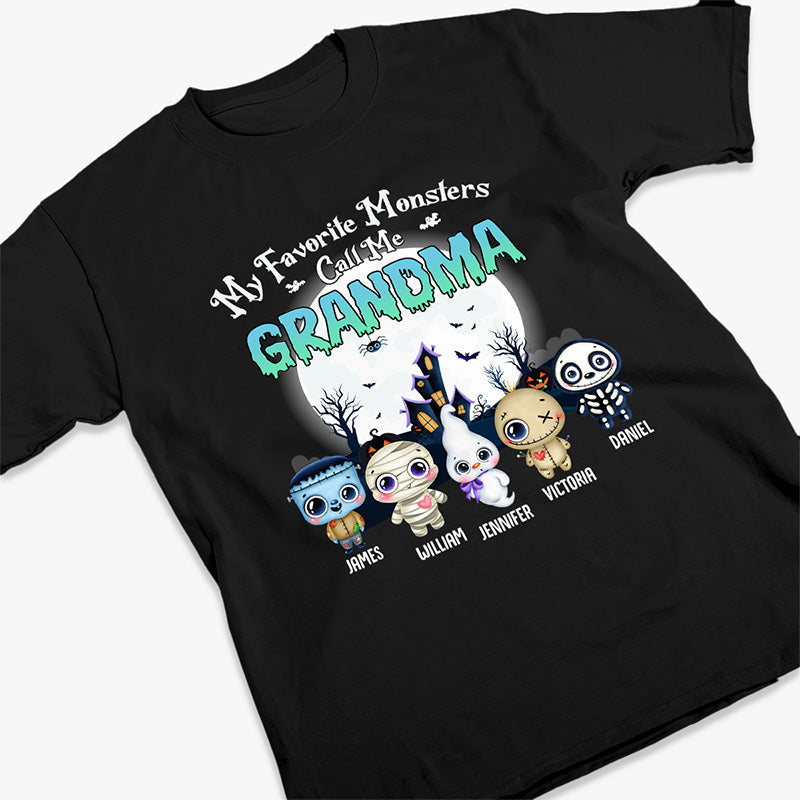 Mes monstres préférés m'appellent grand-mère - T-shirt unisexe personnalisé, sweat à capuche, sweat-shirt - Cadeau d'Halloween, cadeau pour grand-mère, grand-père