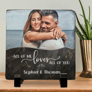 Photo personnalisée « Tout de moi, tout de toi » - Ardoise personnalisée pour couple - Cadeau pour mari et femme, anniversaire