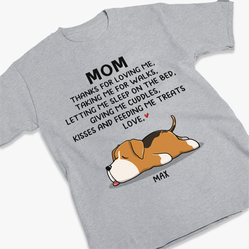 Maman, merci de m'aimer - T-shirt unisexe personnalisé pour chien, sweat à capuche, sweat-shirt - Fête des Mères, cadeau pour les propriétaires d'animaux et les amoureux des animaux