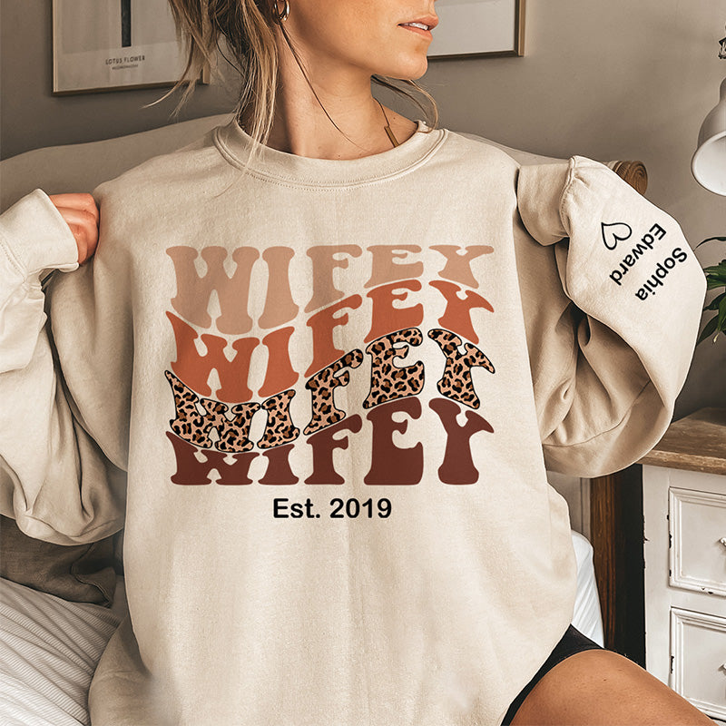 Ma chère épouse - Sweat-shirt unisexe personnalisé avec motif sur la manche - Cadeau pour mari et femme, anniversaire