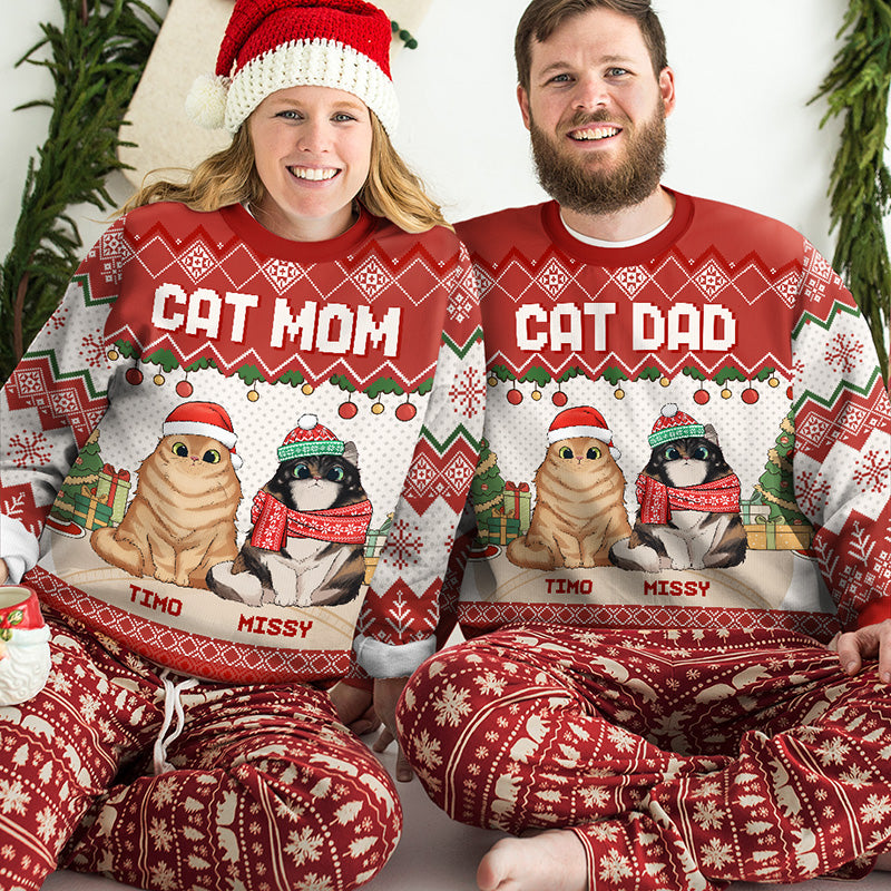 Chat super sexy - Sweat-shirt personnalisé avec inscription « Chat moche » - Pull unisexe en laine - Cadeau de Noël pour les propriétaires et les amoureux des animaux
