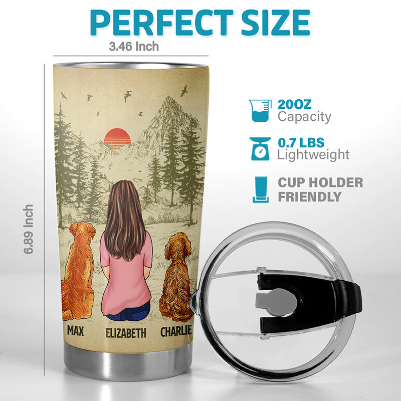 Juste une fille qui aime les chiens - Gobelet personnalisé pour chien - Cadeau pour les propriétaires d'animaux et les amoureux des animaux