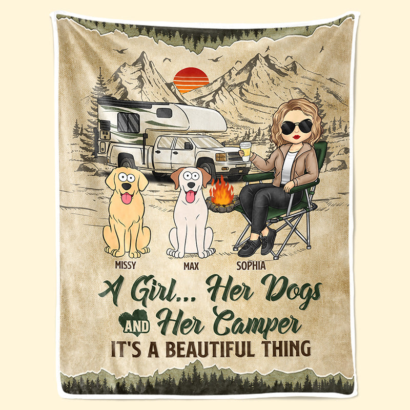 Couverture personnalisée pour feu de camp et café - Cadeau idéal pour les amoureux du camping, les propriétaires d'animaux et les amoureux des animaux
