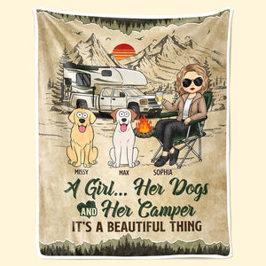 Couverture personnalisée pour feu de camp et café - Cadeau idéal pour les amoureux du camping, les propriétaires d'animaux et les amoureux des animaux