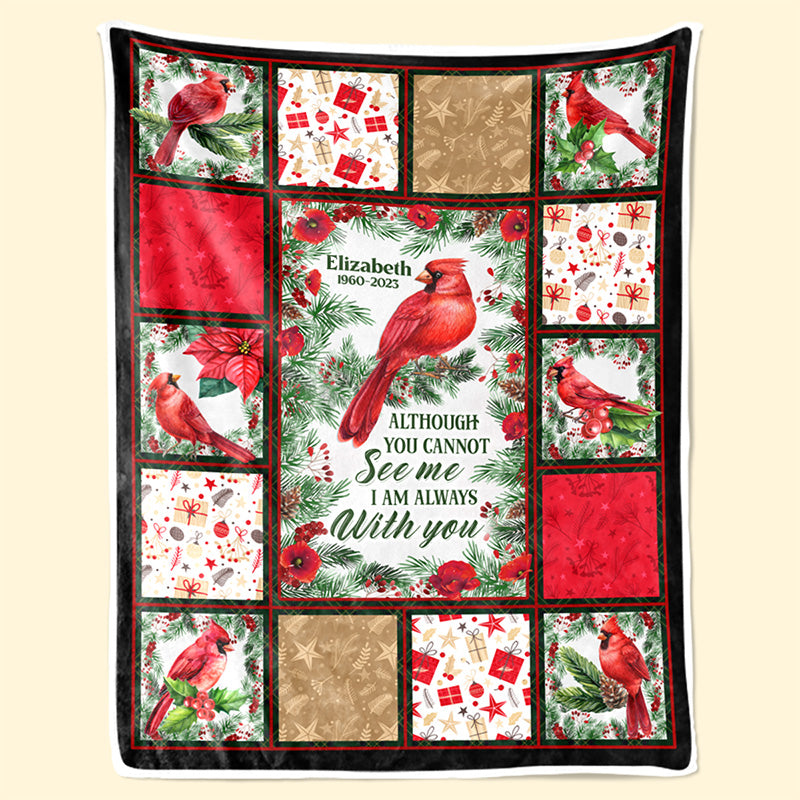 Les cardinaux apparaissent à proximité des anges - Couverture commémorative personnalisée - Cadeau de Noël, cadeau de condoléances pour les membres de la famille
