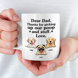 Merci d'avoir ramassé mes crottes et autres affaires - Cadeau pour papa, tasse de chien personnalisée amusante