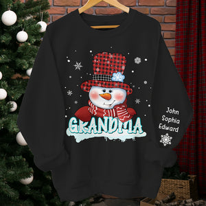 Fière d'être grand-mère - Sweat-shirt unisexe personnalisé avec motif sur la manche - Cadeau de Noël pour grand-mère
