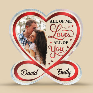 Photo personnalisée « Tout de moi, tout de toi » - Plaque acrylique personnalisée en forme de cœur infini pour couple - Cadeau pour mari et femme, anniversaire