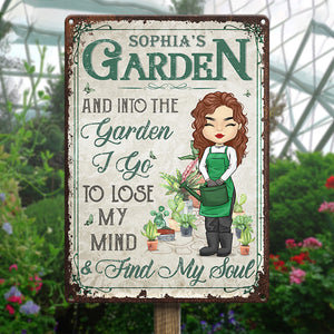 Dans le jardin, je vais perdre la tête et trouver mon âme - Plaque en métal personnalisée