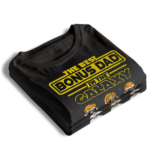 Le meilleur papa bonus de la galaxie - T-shirt, sweat à capuche et sweat-shirt unisexe personnalisé pour la famille - Cadeau de fête des pères et d'anniversaire pour papa
