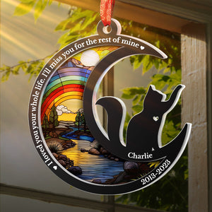 Je t'ai aimé toute ta vie - Ornement attrape-soleil personnalisé commémoratif - Forme unique en acrylique - Cadeau de Noël, cadeau de condoléances pour les propriétaires d'animaux de compagnie et les amoureux des animaux
