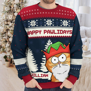 Cher Père Noël, apportez plus de chats ! Sweat-shirt personnalisé avec chat, moche et personnalisé ! Pull en laine unisexe ! Cadeau de Noël pour les propriétaires et les amoureux des animaux.