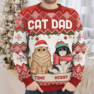 Chat super sexy - Sweat-shirt personnalisé avec inscription « Chat moche » - Pull unisexe en laine - Cadeau de Noël pour les propriétaires et les amoureux des animaux
