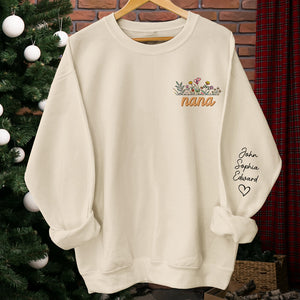 J'aime être maman - Sweat-shirt unisexe personnalisé avec motif sur la manche - Cadeau pour maman et grand-mère