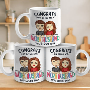 Félicitations pour être ma femme de travail ! Mug personnalisé pour couple ! Cadeau pour mari et femme, anniversaire