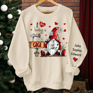 J'adore être grand-mère - Sweat-shirt unisexe personnalisé avec motif sur la manche - Cadeau de Noël pour grand-mère