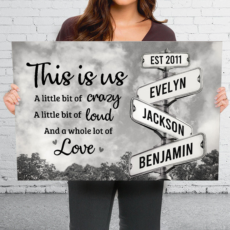 C'est nous, plein d'amour - Toile horizontale personnalisée pour la famille - Cadeau pour les membres de la famille