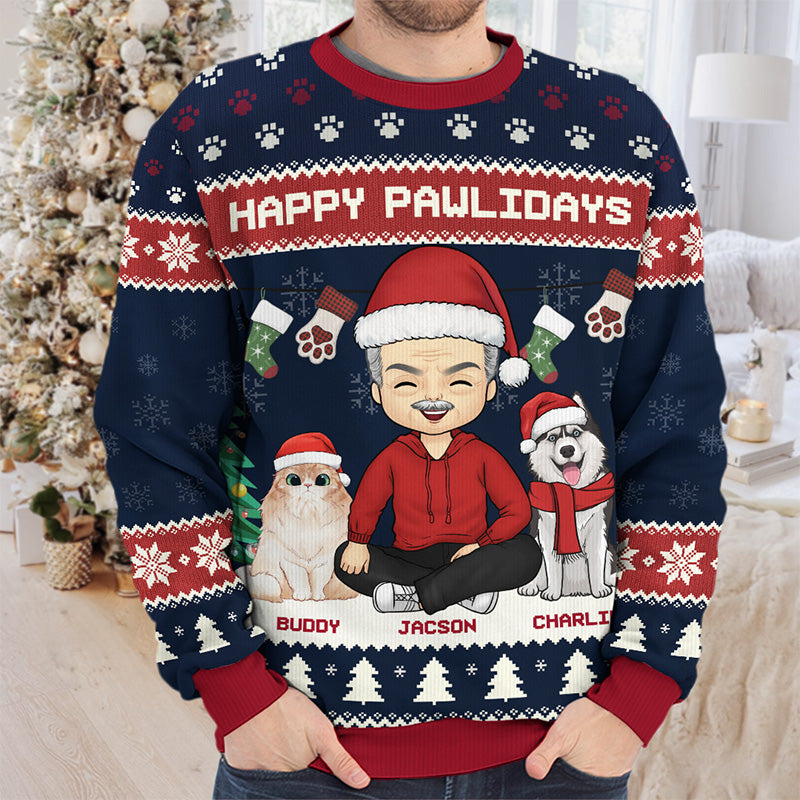Joyeux Noël ! Sweat-shirt personnalisé pour chien et chat, moche et personnalisé ! Pull unisexe en laine ! Cadeau de Noël pour les propriétaires et les amoureux des animaux.