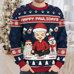 Joyeux Noël ! Sweat-shirt personnalisé pour chien et chat, moche et personnalisé ! Pull unisexe en laine ! Cadeau de Noël pour les propriétaires et les amoureux des animaux.