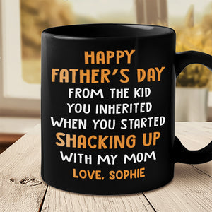 Même si je ne suis pas de ton sac - Tasse noire personnalisée pour la famille - Cadeau de fête des pères, d'anniversaire pour papa
