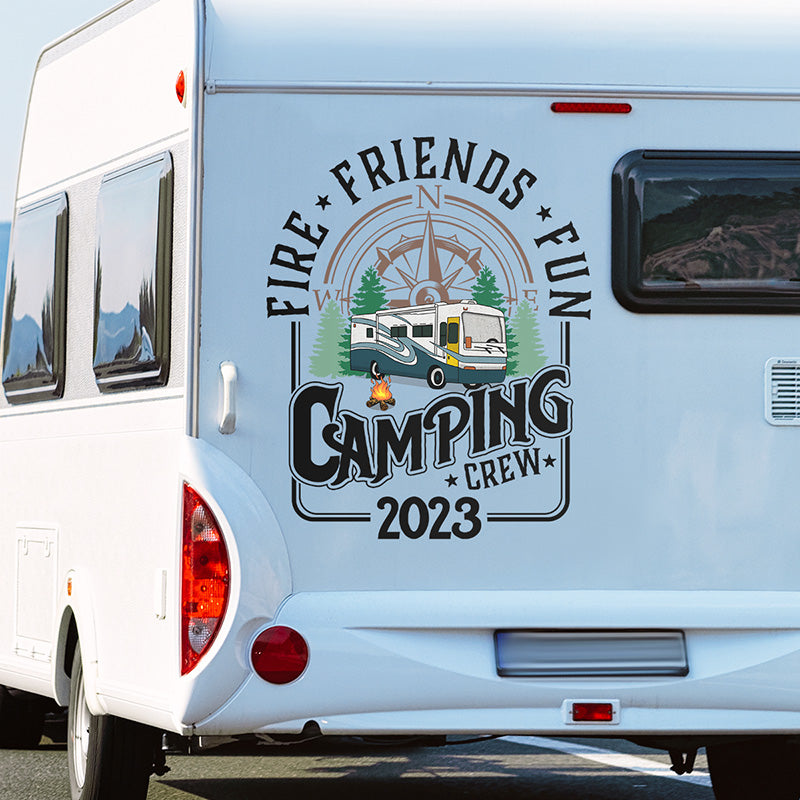 Notre équipe de camping - Autocollant personnalisé pour camping-car - Cadeau pour les amateurs de camping
