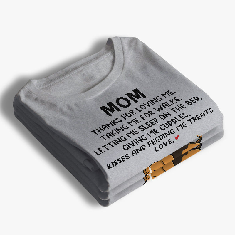 Maman, merci de m'aimer - T-shirt unisexe personnalisé pour chien, sweat à capuche, sweat-shirt - Fête des Mères, cadeau pour les propriétaires d'animaux et les amoureux des animaux