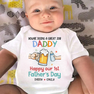 Tu fais du bon travail papa - Body bébé personnalisé en famille - Fête des pères, cadeau de baby shower, cadeau pour premier papa