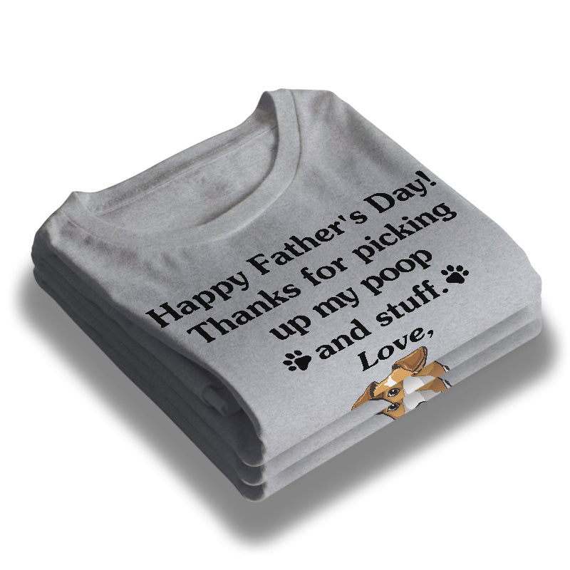Merci d'avoir ramassé mes crottes - T-shirt unisexe personnalisé pour chien, sweat à capuche, sweat-shirt - Fête des pères, cadeau pour les propriétaires d'animaux et les amoureux des animaux