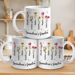 Jardin de grand-mère - Tasse personnalisée familiale - Cadeau pour grand-mère