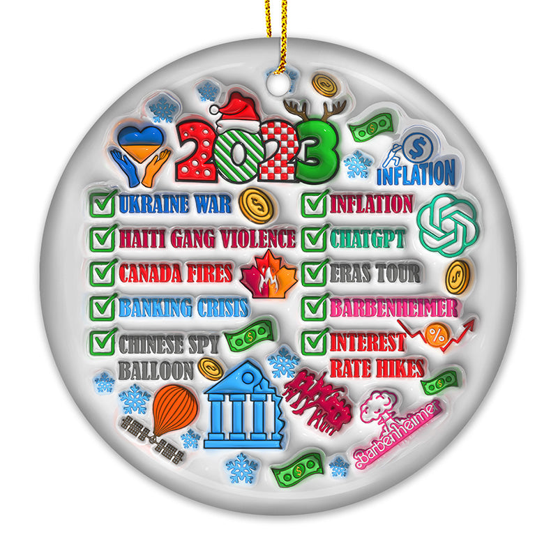 Événement annuel 2023 – Décoration ronde en céramique – Cadeau de Noël pour les membres de la famille