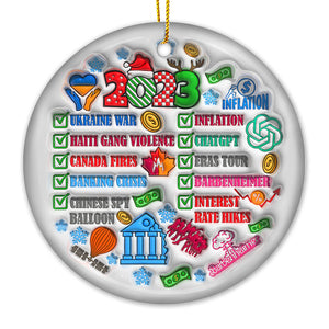Événement annuel 2023 – Décoration ronde en céramique – Cadeau de Noël pour les membres de la famille
